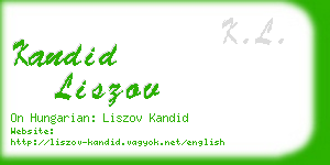 kandid liszov business card